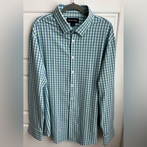 Mizzen+Main Leeward Trim Fit Gingham Stretch Button-Up Shirt Size XXL